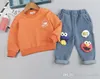 Baby 2019 Neue Frühlings- und Herbst -Baby -Kinder039s Kleidung Cartoon Roundkragen Langarm Jeans Twopiece Anzug verkaufen NE9191308