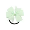 20 Kleuren 8 Cm Effen Cheerleading Lint Strikken Grosgrain Cheer Bows Tie Met Elastische Band Meisjes Rubber Haarband FJ4431320239