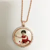 Collana con ciondolo con medaglioni Po su misura con catena a corda in oro rosa, colore zircone cubico, gioielli hip hop da uomo213f