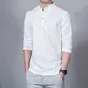 Шиницизм магазин хлопчатобумажные мужские рубашки мужские рубашки мужчина с длинным рукавом сплошной цвет стенд воротник китайская одежда мужской большой размер вскользь рубашки