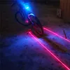 Bike Lights Lights Wodoodporna 5 LED 2 Lasery 3 Tryby rowerowe Taillight Safety Light Rower Biegły Lampa Światła DLH054