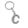 120Pcs/Lot Alloy Alphabet Letter Full Rhinestone With Split Ring Keychain DIY Accessories 3.2" Free Shipping