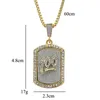 Fashion-Mens Hip Hop Halsband Smycken 2018 Ny Iced Out Dog Tag Pendant Halsband Gold Box Chain