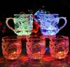 Shiny Creative Acrylic Luminous Water Tea Cup Dragon Pour Water Glowing Colorful Light Induction Cup Button Bakery 4PCS236G