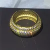 أزياء المرأة تمهيد إعداد 300 قطع 5a تشيكوسلوفاكيا ستون خاتم الذهب الأصفر معبأ الذكرى خواتم الزفاف الفرقة للنساء مجوهرات