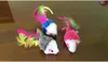 Colorful feathered tail mouse cat toy mouse toy pet 100pcs lot Delivery WL441313f