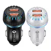 New Auto Car Charger Phone Charger QC3.0 LED-Double USB Fast Charging Mobile Phone Adapter 12V-24V 3.1A Quick Charger