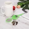 200pcs Nowy krzemowa sitko herbaty silikonowe wielokrotne herbata worka do herbaty filtra filtra rozproszona luźna herbata zielony kolor