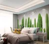 modern living room wallpapers Plant hand painted cactus TV sofa background wall painting