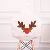 Décoration de Noël Housse de chaise d'élan Décor de dîner de Noël Tissus non tissés Broderie Housse de chaise beige Ornements de maison de Noël 50 * 60CM