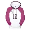 Anime haikyuu cosplay kostümü shiratorizawa akademi voleybol kulübü ushijima wakatoshi tendo satori 3d hoodies sweatshirt erkek kaput2697