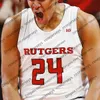 Custom Rutgers Scarlet Knights 2020 Basketball 0 Geo Baker 24 Ron Harper Jr. 1 Akwasi Yeboah 15 Myles Johnson MANNEN JEUGD KID 4XL