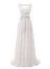 Dames Chiffon V-hals Schouderbanden Chiffon A-lijn Trouwjurken Empire Taille Sweep Train Maternity Bride Jurk met applique Kralen