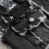 2020 Men's Punk Denim Vests Black Skull Embroidered Denim Waistcoat Slim Fit Fashion Jeans Sleeveless Jacket Male Vest Tops