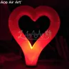 White colored Valentin led ground decoration inflatable heart model heart shape illuminating stage wedding decor with spotlight and base fan