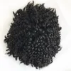 Mänskligt hår lockigt toupee hårstycke för män afro curly toupee full hud pu mens toupee ersättningssystem naturliga hår pu män peruk