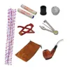 Ensemble pour fumer, Base dure, Pipe à tabac en bois rouge, 7 types d'accessoires pour fumer, filtre à écran, couteau, pointes en caoutchouc