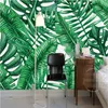Beibehang – papier peint Photo personnalisé, fresque 3D, Style européen, peint à la main, plante de pluie, feuille de bananier, mur de fond Mural pastorale