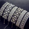 Оптовая продажа цветов мода дизайнер роскошные блестящие красивые полные горный хрусталь алмазное жемчужное воротник колье выступление ожерелье для женщины