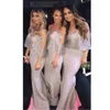 Stylish Mermaid Bridesmaid Dresses Off The Shoulder With Lace Shawl Wedding Guest Dress Floor Length Satin Maid Of Honor Gowns 407