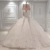 Älskling off axel bröllopsklänningar spetsapplikationer bollklänning svep tåg brudklänningar vestido de novia