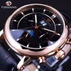 ForsiNing 2017 Luxury Rose Golden Series Moon Phase Calendar Calendrier Design Clock Men Automatic Watch Top Brand Luxury Male Male Wrist1531592