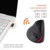 Mouse wireless ricaricabile USB 24 GHz con topo ottico Ergonomicr verticale5730516