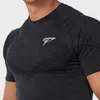 Mężczyźni Running Tight Krótki Koszulka Kompresja Szybki Dry T Shirt Męski Gym Fitness Bodybuilding Jogging Man Tees Topy Odzież marki