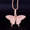 Calle Animal Collar Roca de Hip Hop joyería colgante nuevo rosa de la mariposa collar con diamantes de la cadena de las mujeres para el regalo