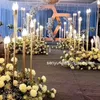 New style Wedding Metal Gold Color lightting Flower Column Stand for Wedding Table Centerpiece Decoration Floral Arrangement Decor senyu0145