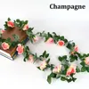 2.2m Artificial Flower String 16 Heads Rose Vines Rattan for Home Party Wedding Garden Decoration