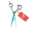 60 inch personality green pattern hairdressing scissors flat shear LDLH Japan 440C scissors hair care tools6295443