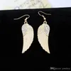 Crystal Angel Wing Earring Fashion Golden Silver Fish Ear Hook Antique Dangle Chandelier Women Pendant Earrings Party Jewelry Gift for Girls