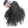 Afro kinky krullende paardenstaart voor zwarte vrouwen natuurlijke zwart Haar 1 stuk clip in paardenstaarten Drawtring 100 Human Hair6346380