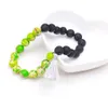 MG0469 Nieuwe 2019 Design 8 mm Lava Stone Kwastje Armband Groene Regalite Steen Energie Armband Balance Yoga Armband voor vrouwen