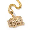 Hip Hop Lab Diamond Clown Pendant Necklace Iced Out Zircon Gold Silver Plated with Stainless Steel Rope Chain8881910