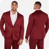 Red Men Suitts for Wedding Garnitury Notched Lapel Sukienka Wieczorowa Plus Size Custom Made BarDegroom Tuxedos Formalny pan młody Nosić Najlepszy człowiek Blazer Prom