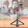 L08 Anti-Shake Selfie Stick Treppiede Girevole a 360 ° Ricaricabile con supporto per selfie remoto Bluetooth per telefono Andriod universale con scatola al dettaglio