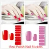 Ren färg DIY Nail Wraps Full Cover Nails Klistermärke Konstdekorationer Manikyr Lim Polska Naglar Solid Färg Alla hjärtans gåva