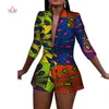 Nya set för kvinnor med kostym och korta byxor Bazin Riche afrikanska kläder 100 % bomullstryck 2 delar set afrikanska kläder för kvinnor WY3492