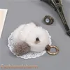 8 cm Cute Real Fur Rabbit Bunny Doll Zabawki Torba Urok Klucz Łańcuch Keyring Akcesoria Phone Torebka Torebka