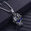 Mode hommes bijoux de fête argent acier inoxydable Punk crâne collier hommes argent colliers or masque pendentifs bijoux pour cadeau