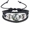 Luna Lobo Pulsera Cadena Tiempo ajustable Piedra preciosa Cristal Cabochon Wrap Pulseras Puños mujeres niños Joyería de moda