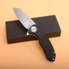 Cuchillo plegable abatible con rodamiento de bolas D2, hoja con acabado de lavado de piedra, mango negro G10, cuchillos de regalo de bolsillo EDC H001, 1 Uds.