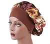 Новый Fshion Женщины атласная Night Sleep Cap волос Bonnet Hat Silk Крышка головки Широкий Резинка шапочка для душа