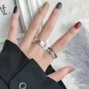 S1006 Mode-sieraden S925 Sterling Sliver Ring Face Chain Vintage Opening Finger Ring