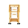 2022 sales Storage Holders & Racks Portable Rolling Drop Leaf Kitchen Trolley Cart Island Sapele Color