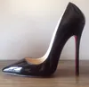 Venda quente - Preço de fábrica Mulheres pontiaguardas dedo saltos Nude preto bombas vermelhas bege / preto Stilettos 12cm Sexy partido vestido de casamento saltos