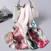 Foulard en soie de créateur de luxe en gros-Femme Chine Vent foulard en soie de mûrier imprimé cadeau long châle fabricant en gros