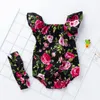 Pasgeboren babymeisje kleren baby romper met hoofdband kinderen designer kleding meisjes bloemen romper voor enfant ruches mouw valentines6033557